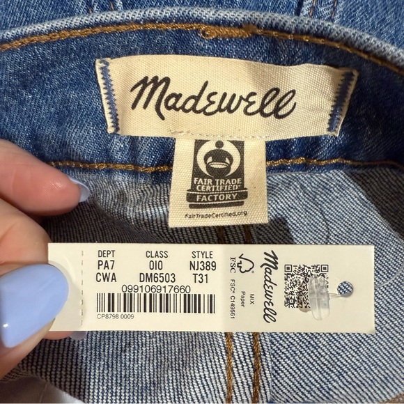 NWT Madewell The Perfect Vintage Wide-Leg Crop Blue Size 31 Tall - Picture 4 of 5